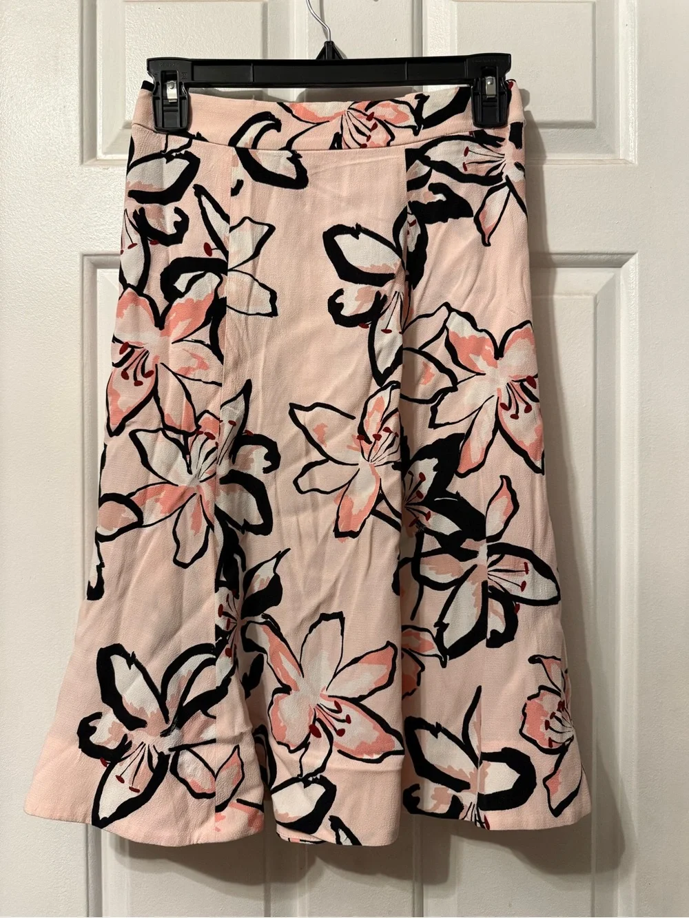 Kate Spade New York Floral A-Line Skirt Pink Black White Size 16